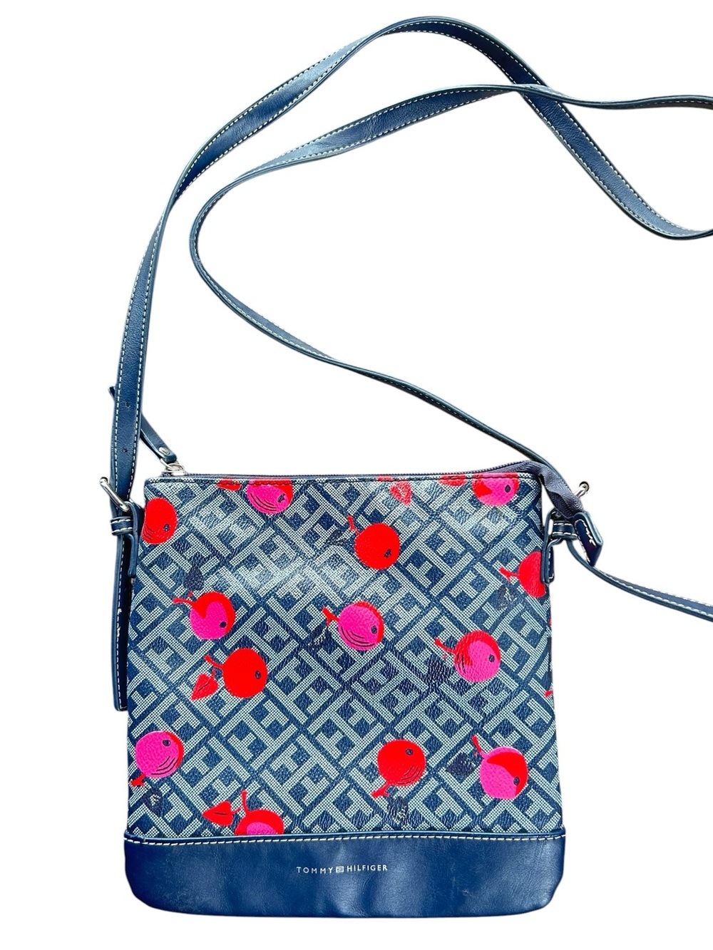 Tommy Hilfiger Navy Crossbody with TH‎ logo and Cherries